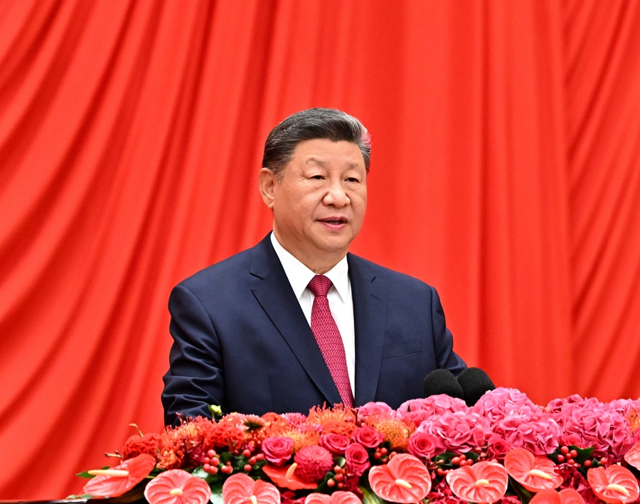 9月30日晚,庆祝中华人民共和国成立76周年招待会在北京人民大会堂举行。中共中央总书记、国家主席、中央军委主席习近平出席招待会并发表重要讲话。